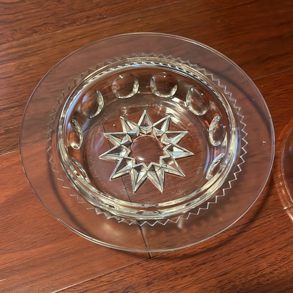 Vintage Coin Dot Cut Glass Clear Colour Lidded Dish - Picture 4 of 9